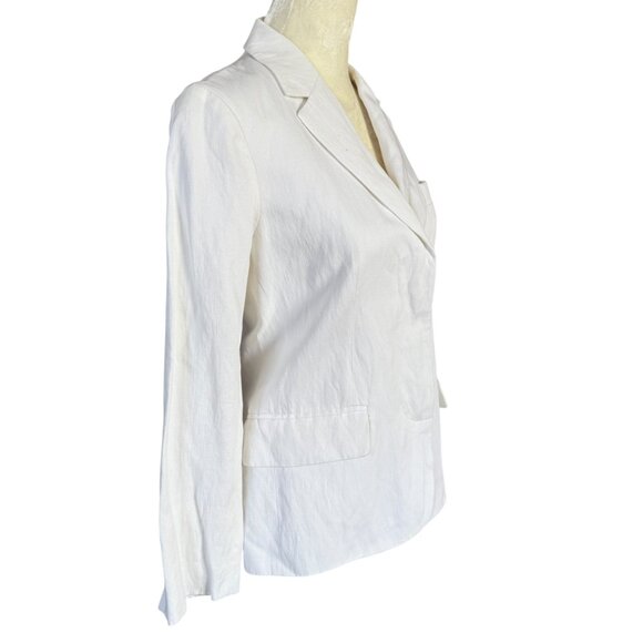 VINCE white collared long sleeve jacket blazer women's size 4 - Picture 2 of 8